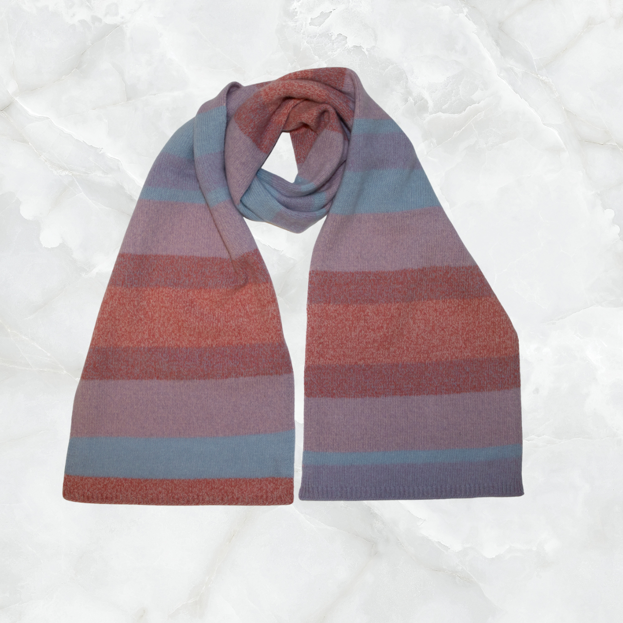 Cashmere Ribbed Scarf w. Sunset Ombre