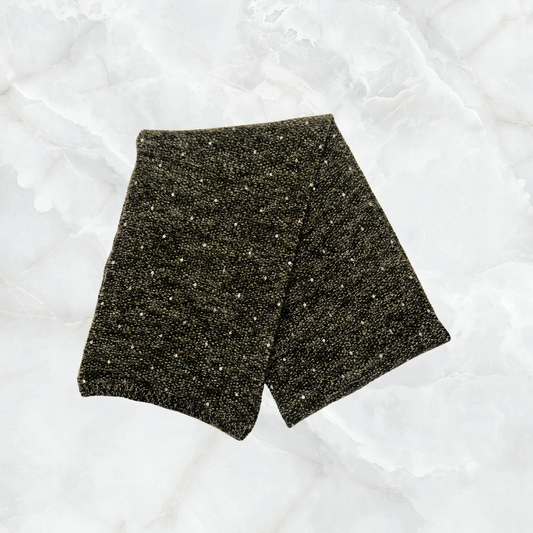 Long Tweeded Scarf with Scattered Sequins