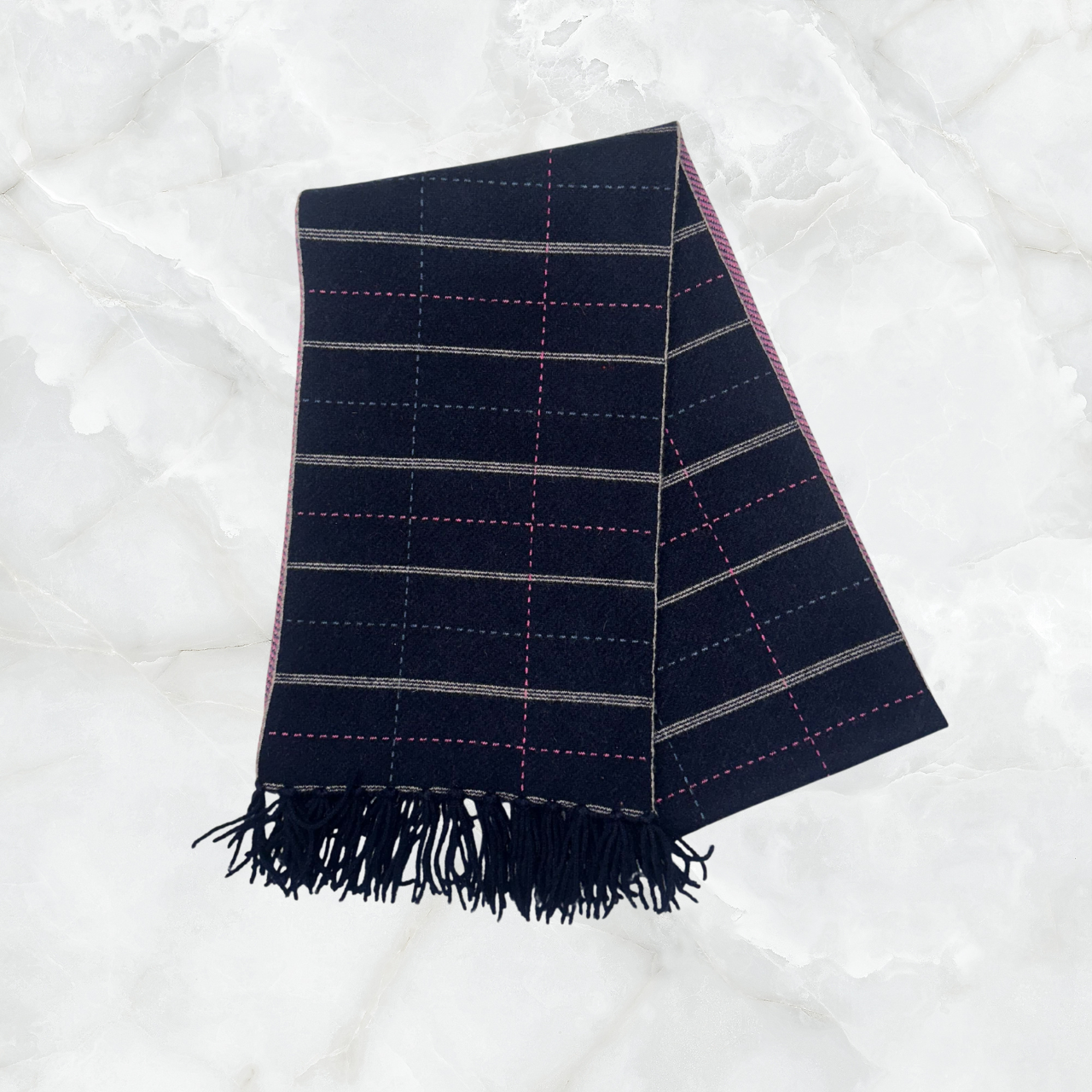 Cashmere Fringe Tartan Scarf
