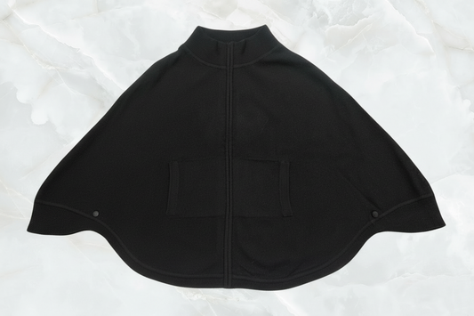 Cashmere Zipped Cape w. Hand Embroidered Star