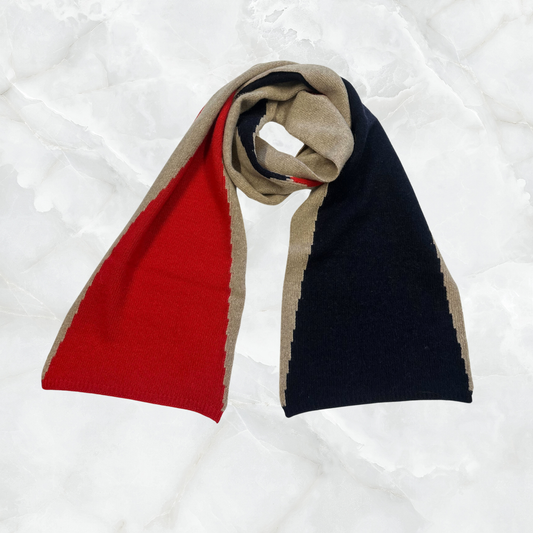 Intarsia Two Tone Cashmere Scarf