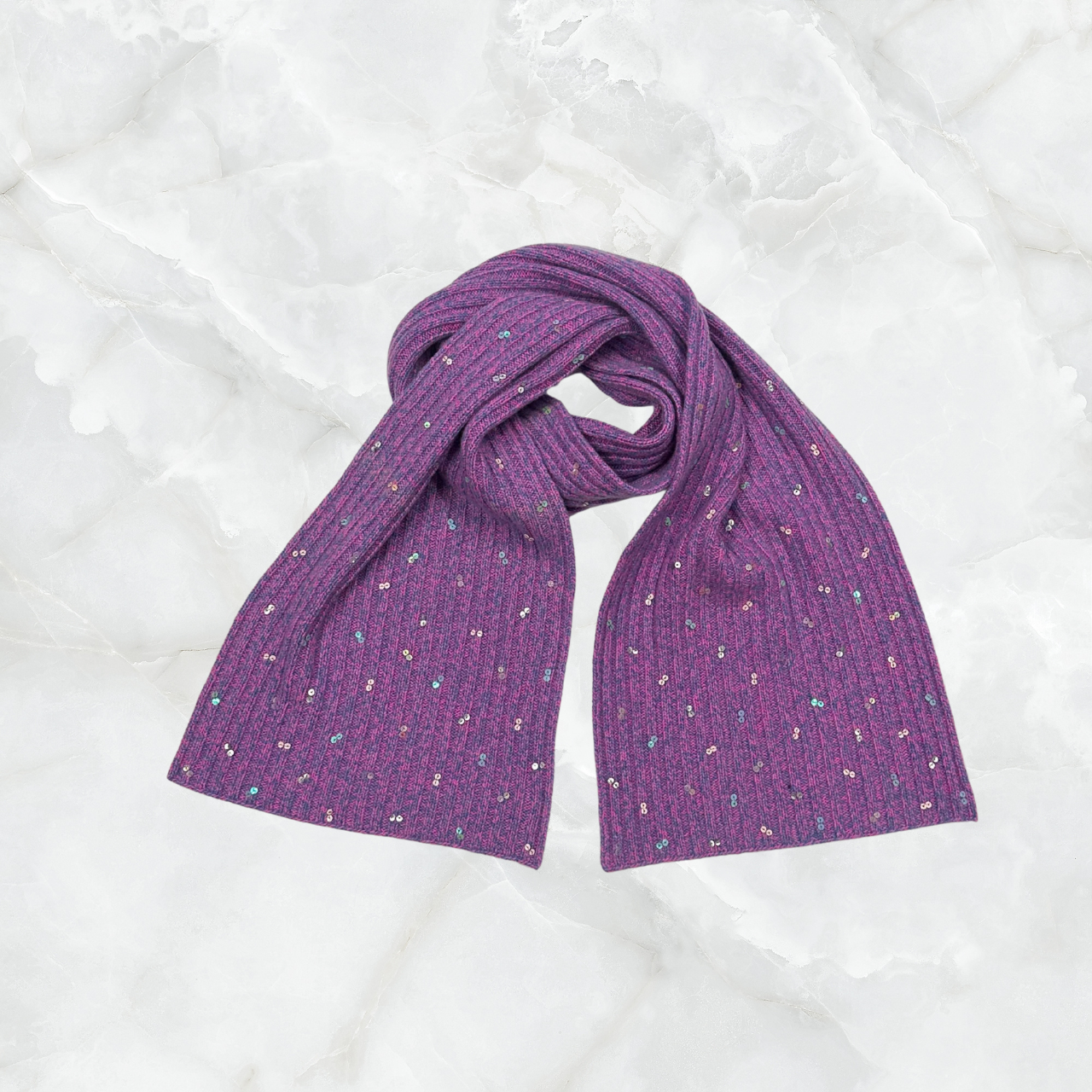 Cashmere Scarf with Scattered Sequins