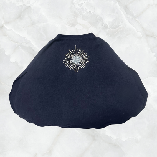 Side Slit Open Front Cape with Embroidered Starburst