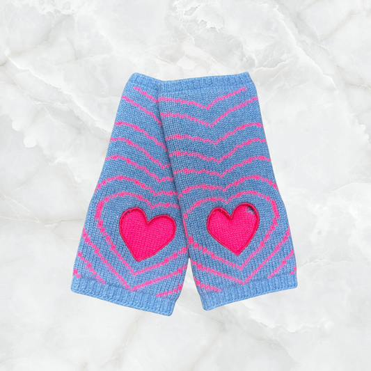 Cashmere Heart Intarsia Gloves w. Cutout