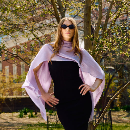 Micro Crystal Scattered Wool Blend Shawl - Lavender