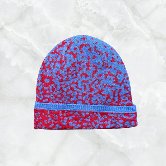 Cashmere Beanie with Half Tone Intarsia Design