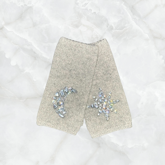 Cashmere Moon & Star Crystal Gloves