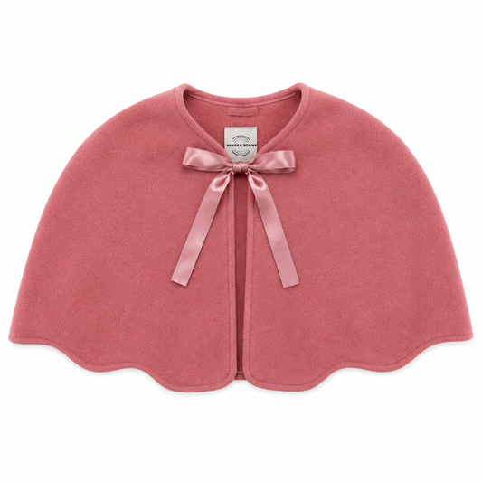 Cashmere Caplet with Scalloped Edge and Front Tie