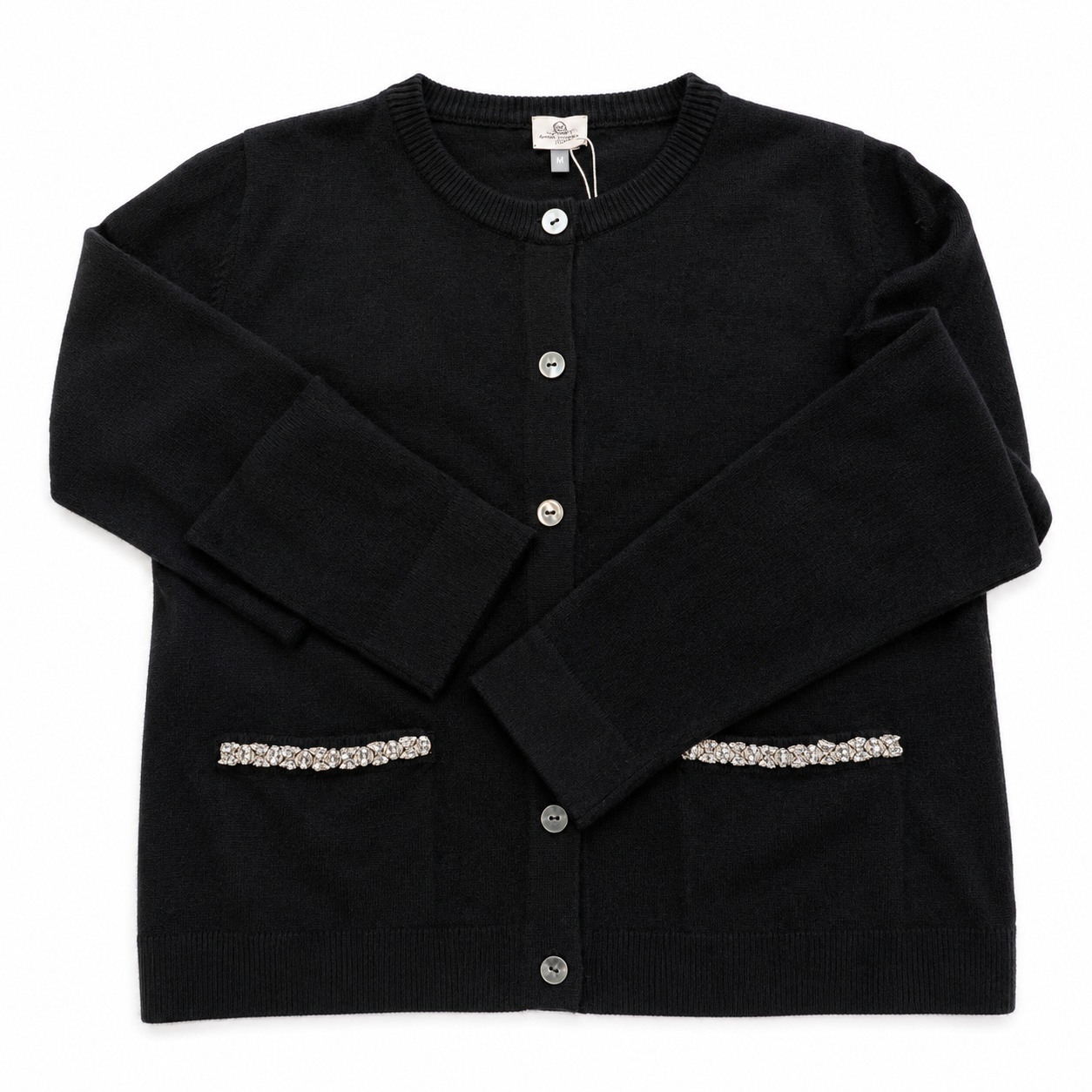 Cashmere Cardigan with Beaded Pockets