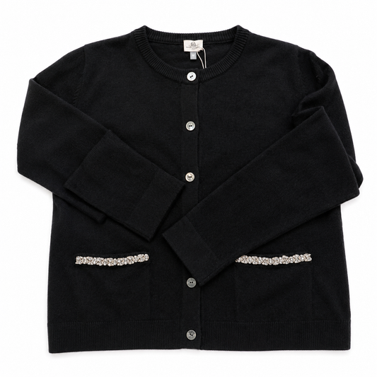 Cashmere Cardigan with Beaded Pockets