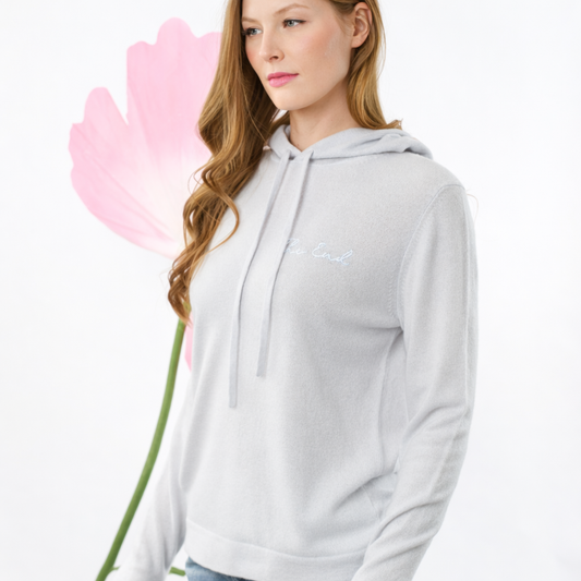 Cashmere The End Embroidered Hoodie - Light Blue