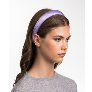 Satin Headband w. Scattered Crystals - Lavender