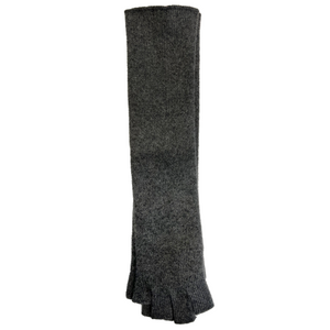 Extra Long Cashmere Gloves w Cut Off Fingers - Heather Charcoal