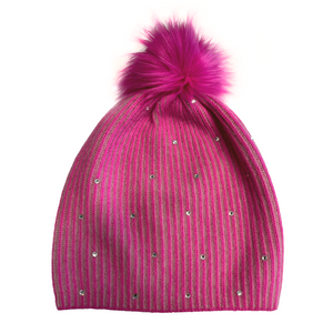 Pink bobble hat deals