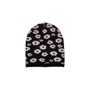 Merino Beanie w. Intarsia & Crystal Poppies