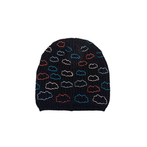 Merino Ribbed Rapper Hat w. Scattered Clouds Embroidery