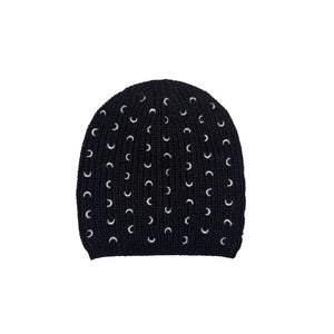 Jersey Merino Beanie w. Small Embroidered Moons