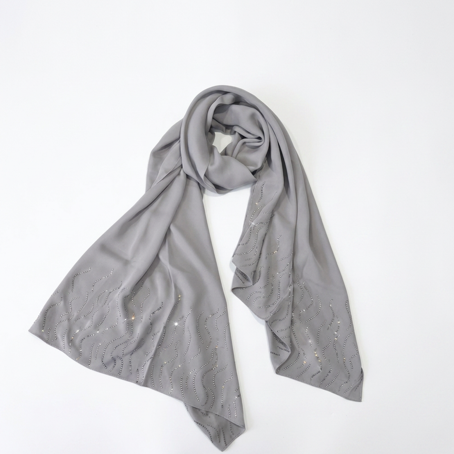 Silk Shawl w. Crystal Waves