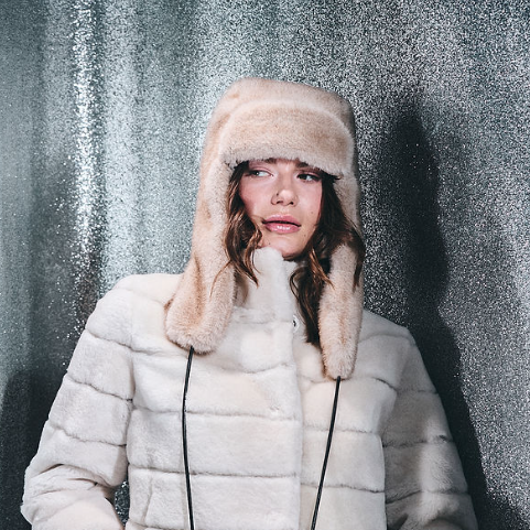 Faux Fur Trapper Hat- Natural