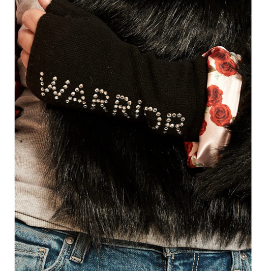Bedazzled Warrior Short Fingerless Cashmere Gloves by Carolyn Rowan