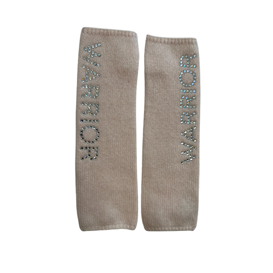 Bedazzled Warrior Long Fingerless Cashmere Gloves by Carolyn Rowan