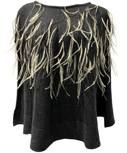 Cashmere Cape w. Scattered Feathers