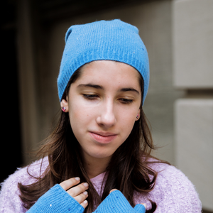 Kids Beanie w. Two Tone Crystals - Pottery Blue