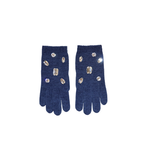 CR X SG Kids Full Finger Gloves w. Jeweled Stones - Denim Blue