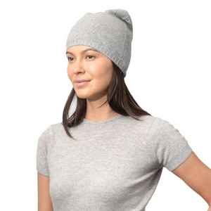 Long Cashmere Beanie w. Swarovski Star Rows